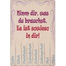 Schild Spruch "Nimm dir, was du brauchst" 20 x...