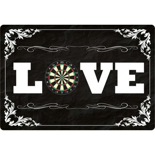 Schild Spruch "Love (Darts)" 30 x 20 cm Blechschild