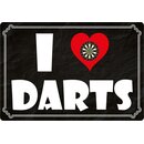 Schild Spruch "I love Darts" 30 x 20 cm...