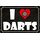 Schild Spruch "I love Darts" 30 x 20 cm Blechschild