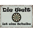 Schild Spruch "Die Welt ist eine Scheibe" 30 x...