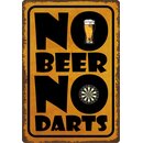 Schild Spruch "No Beer No Darts" 20 x 30 cm...
