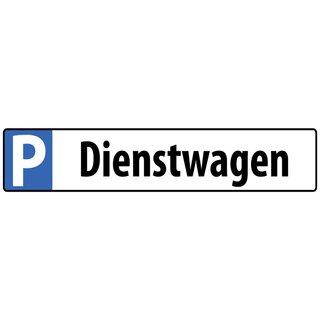 Hinweisschild "Parkplatz Dienstwagen" 46 x 10 cm Blechschild