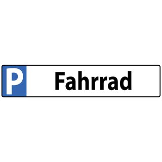 Hinweisschild "Parkplatz Fahrrad" 46 x 10 cm Blechschild