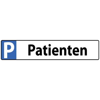 Hinweisschild "Parkplatz Patienten" 46 x 10 cm Blechschild