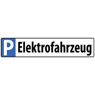Hinweisschild "Parkplatz Elektrofahrzeug" 46 x 10 cm Blechschild
