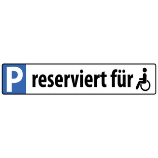 Hinweisschild "Parkplatz Reserviert für Rollstuhlfahrer" 46 x 10 cm Blechschild