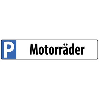 Hinweisschild "Parkplatz Motorräder" 46 x 10 cm Blechschild