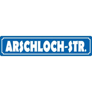 Schild Spruch "Arschloch-Str." 46 x 10 cm Blechschild