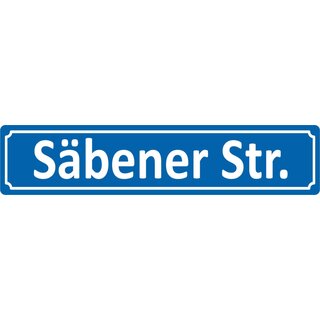 Straßenschild "Säbener Str." 46 x 10 cm Blechschild
