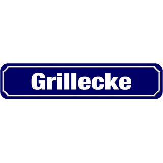 Schild Spruch "Grillecke" 46 x 10 cm Blechschild