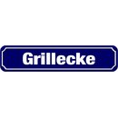 Schild Spruch "Grillecke" 46 x 10 cm Blechschild