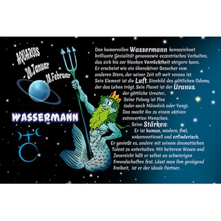 Schild Spruch "Sternzeichen Wassermann" 30 x 20 cm Blechschild