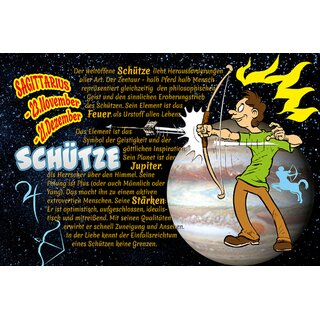 Schild Spruch "Sternzeichen Schütze" 30 x 20 cm Blechschild