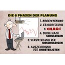 Schild Spruch "Die 6 Phasen der Planung" 30 x...