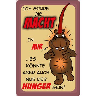 Schild Spruch "Ich spüre die Macht in mir" 20 x 30 cm Blechschild