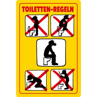 WC-Benutzung Stehpinkeln verboten Toilette 20x30 Klo Spruch Deko Blechschild 456