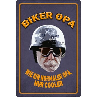 Schild Spruch "Biker Opa" 20 x 30 cm Blechschild