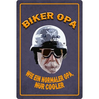 Schild Spruch "Biker Opa" 20 x 30 cm Blechschild