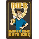 Schild Spruch "Bier immer eine gute Idee" 20 x...