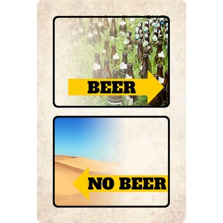Schild Spruch "Beer No Beer" 20 x 30 cm Blechschild