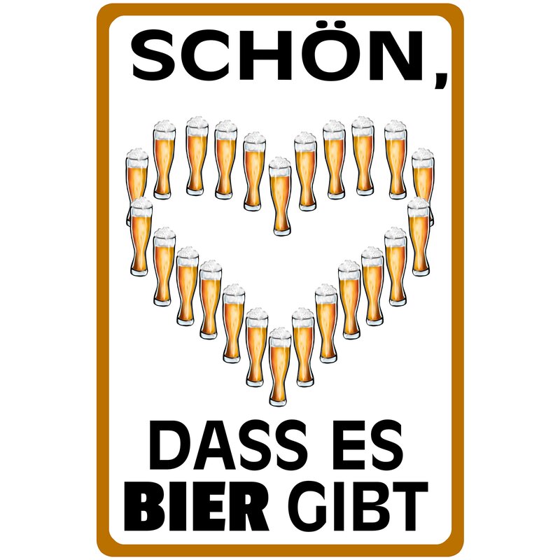 Schild Spruch "Schön dass es Bier gibt" 20 x 30 cm Blechschild, 9,49