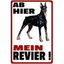 Schild Spruch "Ab hier mein Revier" 20 x 30 cm...