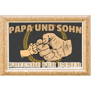 Schild Spruch "Papa und Sohn Freunde für immer" 30 x 20 cm Blechschild