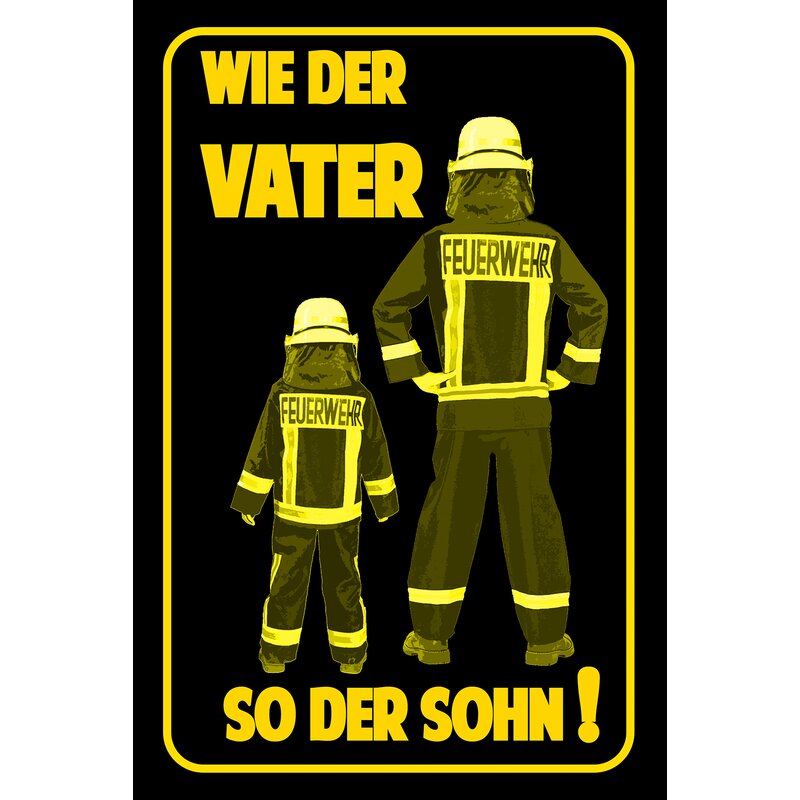 Feuerwehr Deko Schild Feuerwehr Geschenkset Sprüche T-Shirt Blechschild 