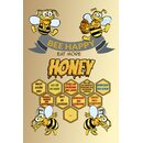 Schild Spruch "Bee happy Honey Honig" 20 x 30...