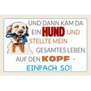 Schild Spruch "Und dann kam da ein Hund" 30 x...