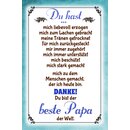 Schild Spruch "Danke du bist der beste Papa der...