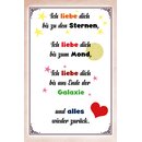 Schild Spruch "Ich liebe dich bis zu den...