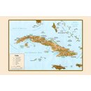 Schild Motiv "Landkarte Insel Kuba" 30 x 20 cm...