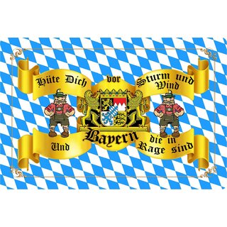 Schild Spruch "Hüte dich vor Sturm und Wind Bayern" 30 x 20 cm Blechschild