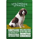 Schild Spruch "Hund Springer Spaniel zärtlich...