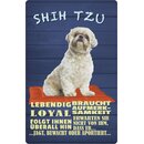 Schild Spruch "Hund Shih Tzu Lebendig Loyal" 20...