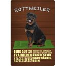 Schild Spruch "Hund Rottweiler gut zu...