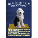 Schild Spruch "Hund Old English Sheepdog...