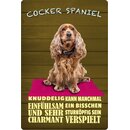 Schild Spruch "Hund Cocker Spaniel Knuddelig...