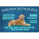 Schild Spruch "Hund Golden Retriever Beautiful and...