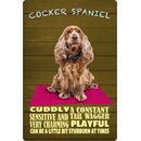 Schild Spruch "Hund Cocker Spaniel Cuddly...