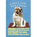 Schild Spruch "Hund English Bulldog Friendly Easy...