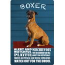 Schild Spruch "Hund Boxer Watchful Playful" 20...