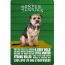 Schild Spruch "Hund Border Terrier Strong Willed...