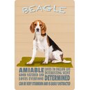 Schild Spruch "Hund Beagle Amiable Determined"...