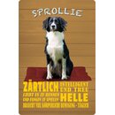 Schild Spruch "Hund Sprollie Zärtlich...