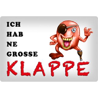 Schild Spruch "Ich hab ne grosse Klappe" 30 x 20 cm Blechschild