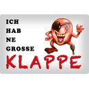 Schild Spruch "Ich hab ne grosse Klappe" 30 x...