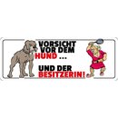 Schild Spruch "Vorsicht vor Hund und...